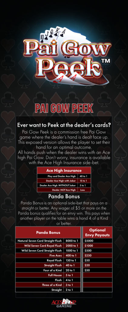 AcesUp Pai Gow Peek Rack Card